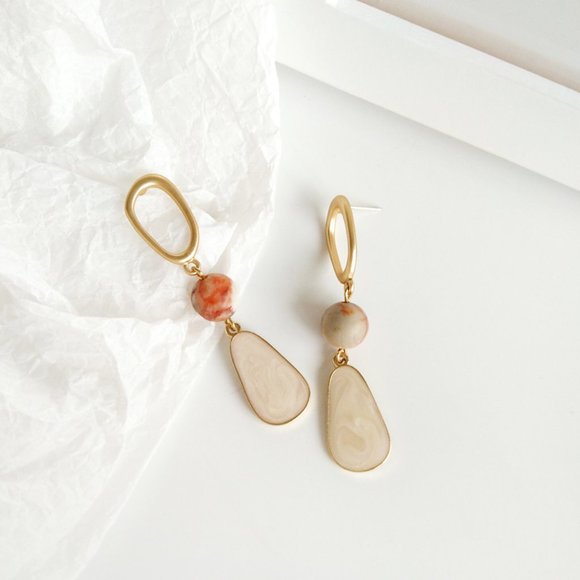 S925 NATURAL STONE EARRINGS - Picture 8 of 11